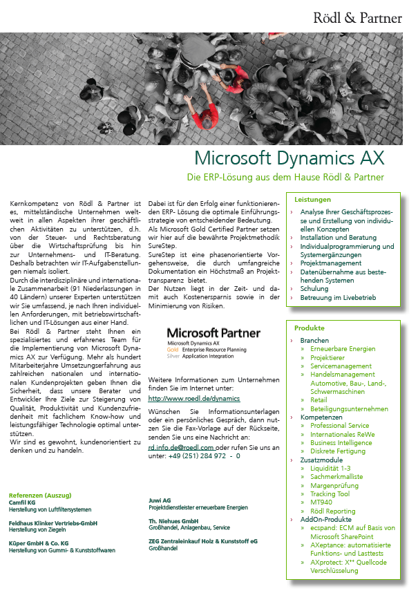 Microsoft Dynamics AX: die Rödl & Partner Beratung