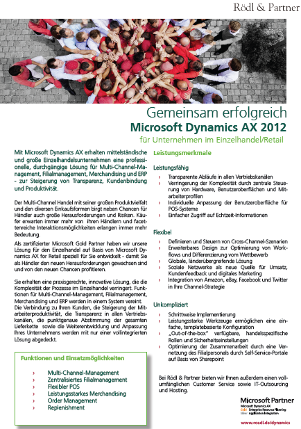 Microsoft Dynamics AX: Retail-Flyer von Rödl & Partner