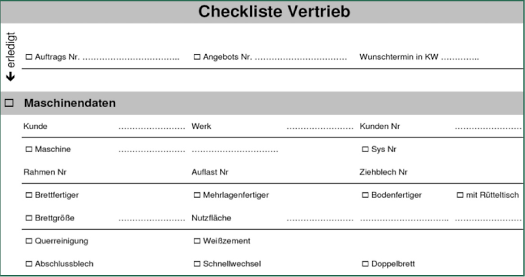 Durchlaufzeit Checkliste