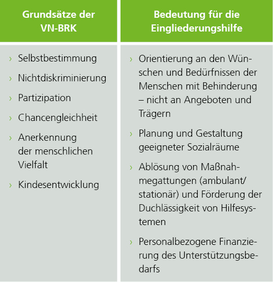 Grundsätze der VN-BRK und Bedeutung für die Eingliederungshilfe