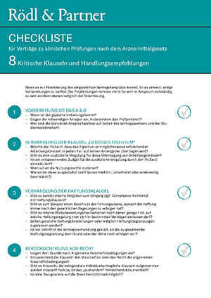 Rödl & Partner Checkliste